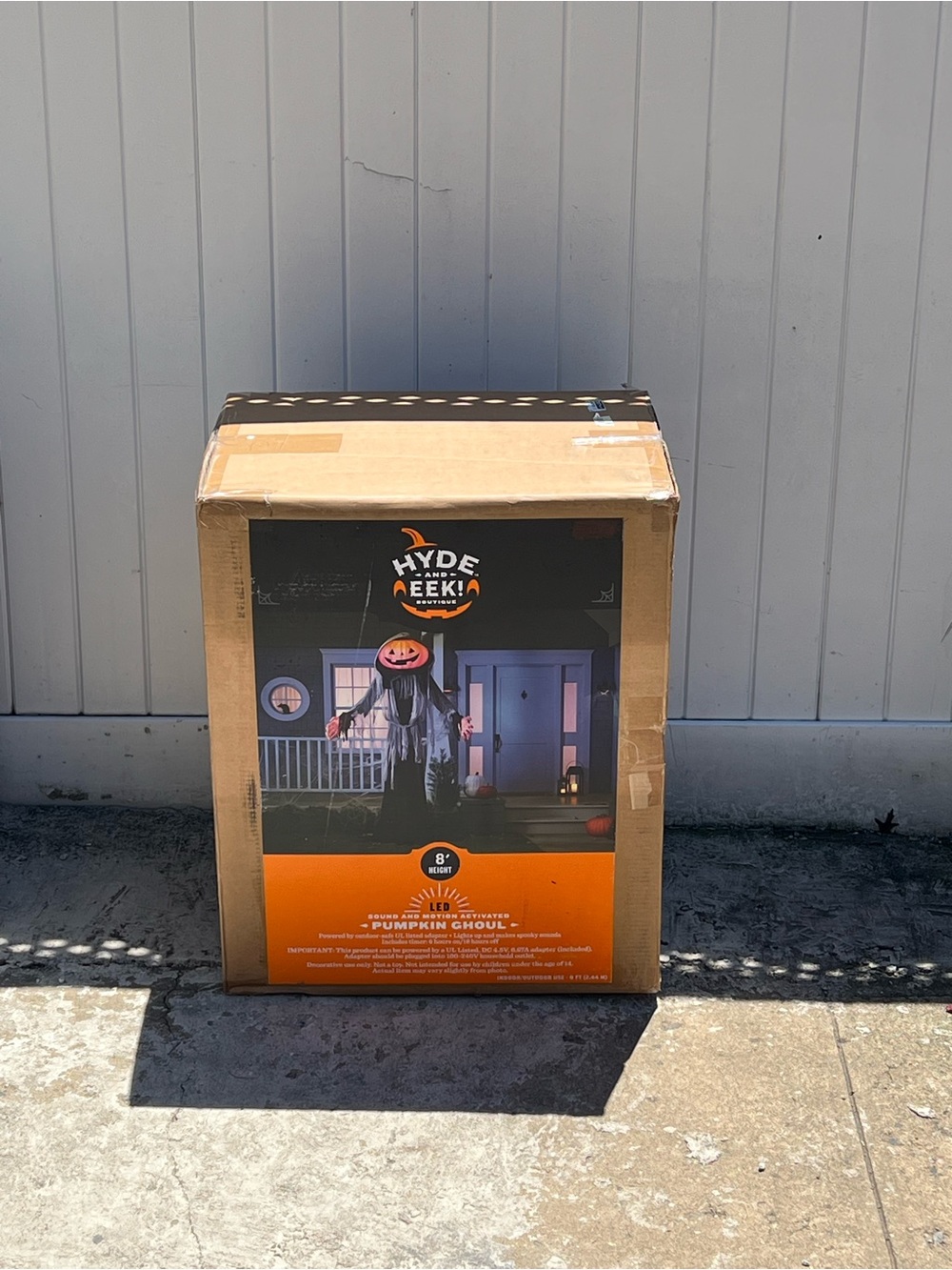 Hyde & Eek! Orange Pumpkin Ghoul Outdoor Halloween Decoration